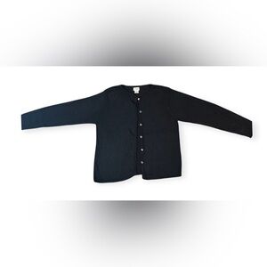Eileen Fisher Black Button-Up Cardigan
